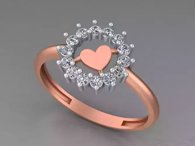 Light weight italian diamond ring 3dm stl renders details