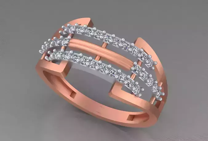 Wire Mesh Light weight italian diamond ring 3dm stl renders