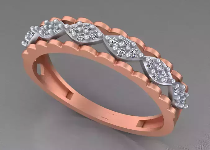 Light weight italian diamond ring 3dm stl renders details
