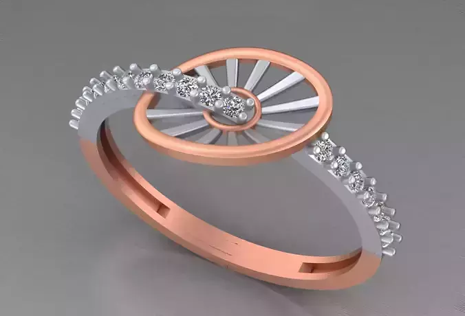 Light weight italian diamond ring 3dm stl renders details