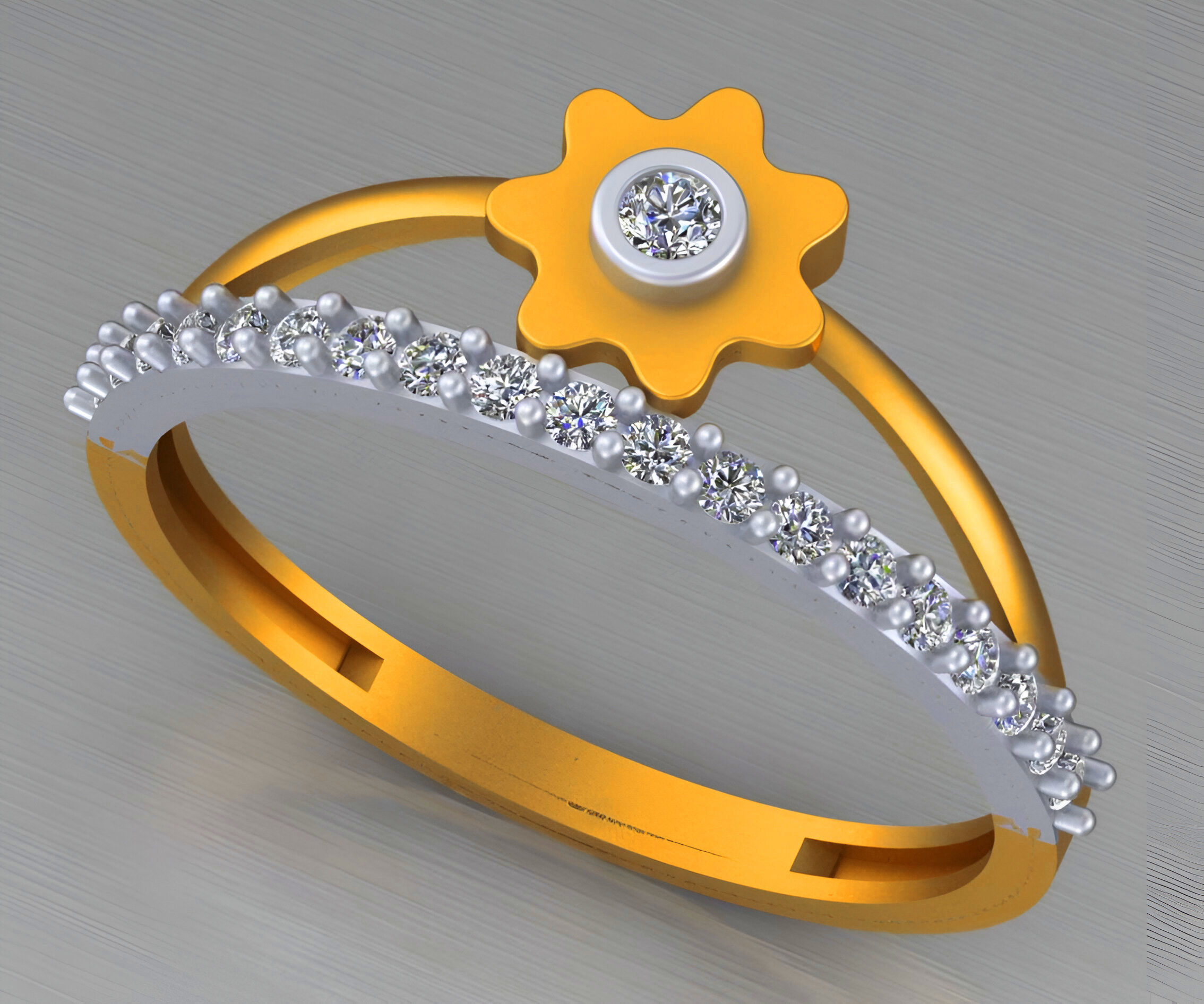 Fidget Spinner Light weight italian diamond ring 3dm stl renders 3D print model_2