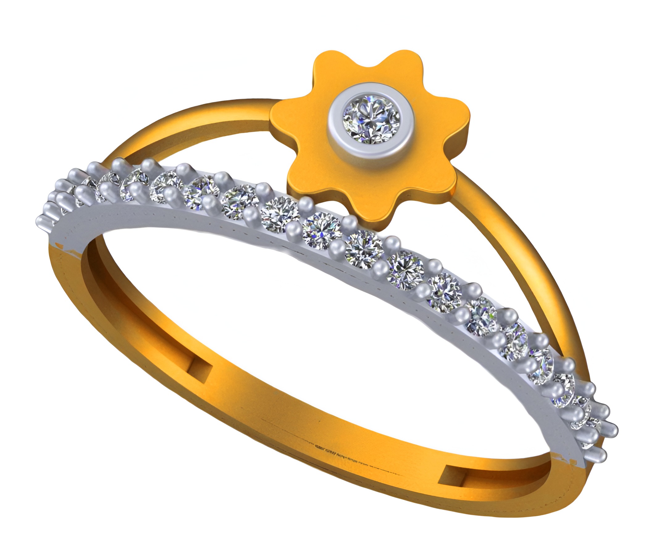 Fidget Spinner Light weight italian diamond ring 3dm stl renders 3D print model_7