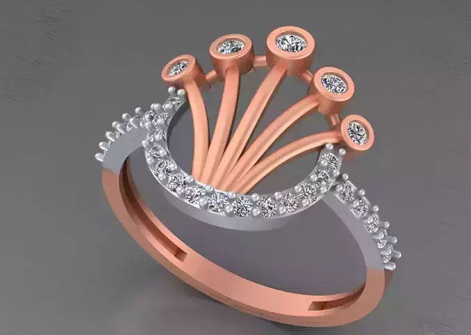 Light weight italian diamond ring 3dm stl renders details