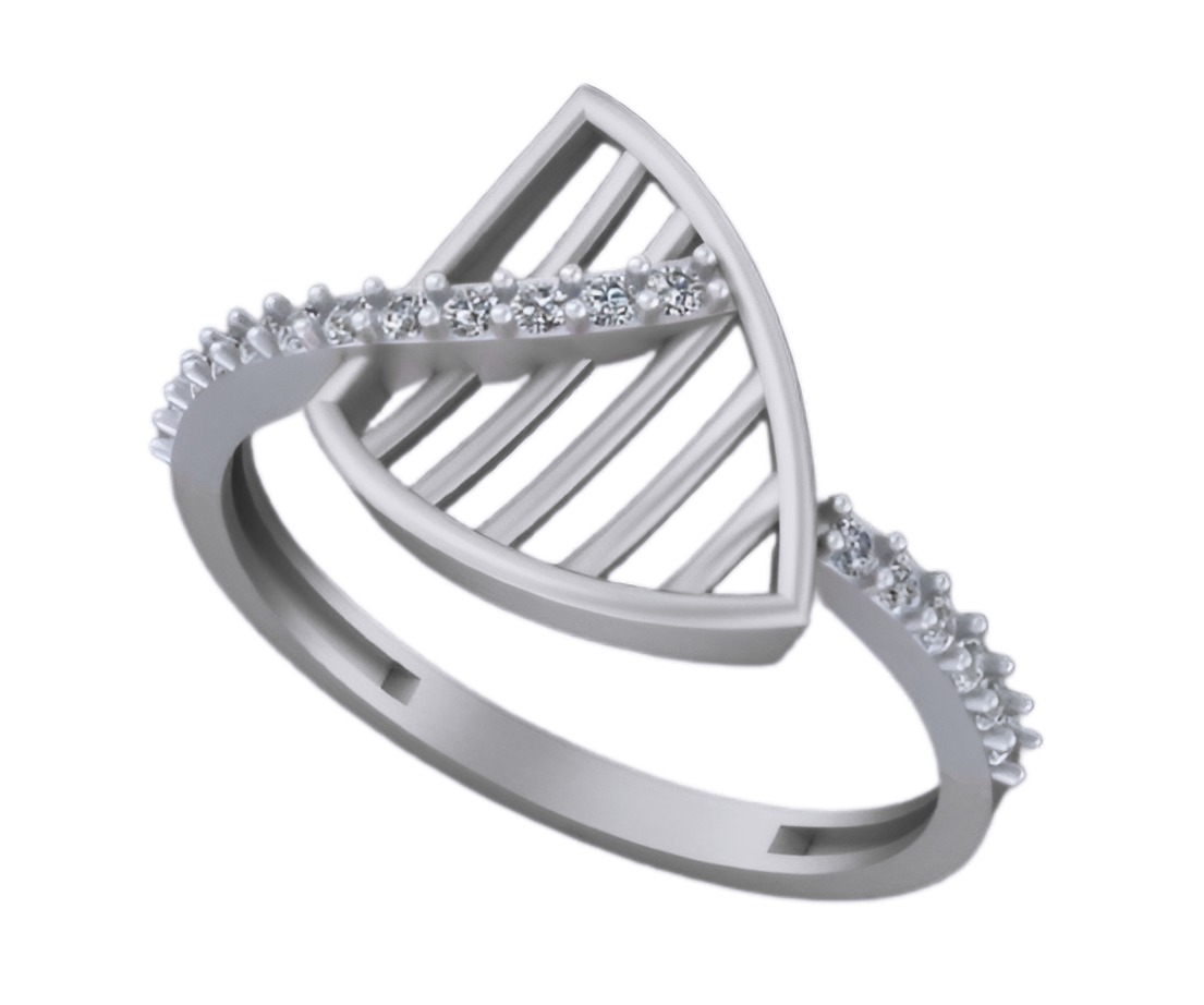 Light weight italian diamond ring 3dm stl renders details 3D print model_5