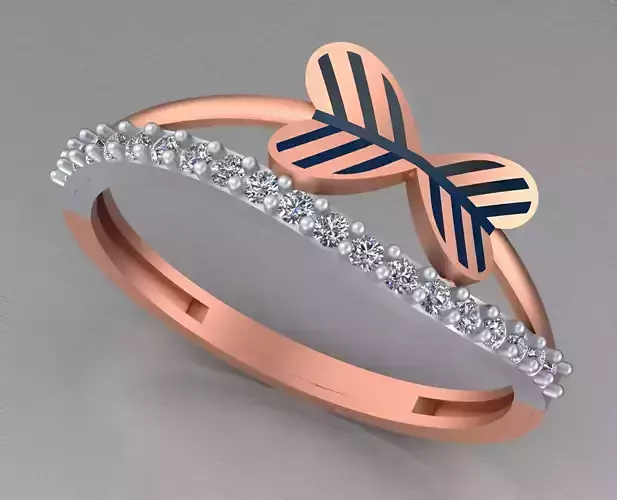 Dual Heart Wire Mesh Light weight italian ring 3dm stl renders  3D print model