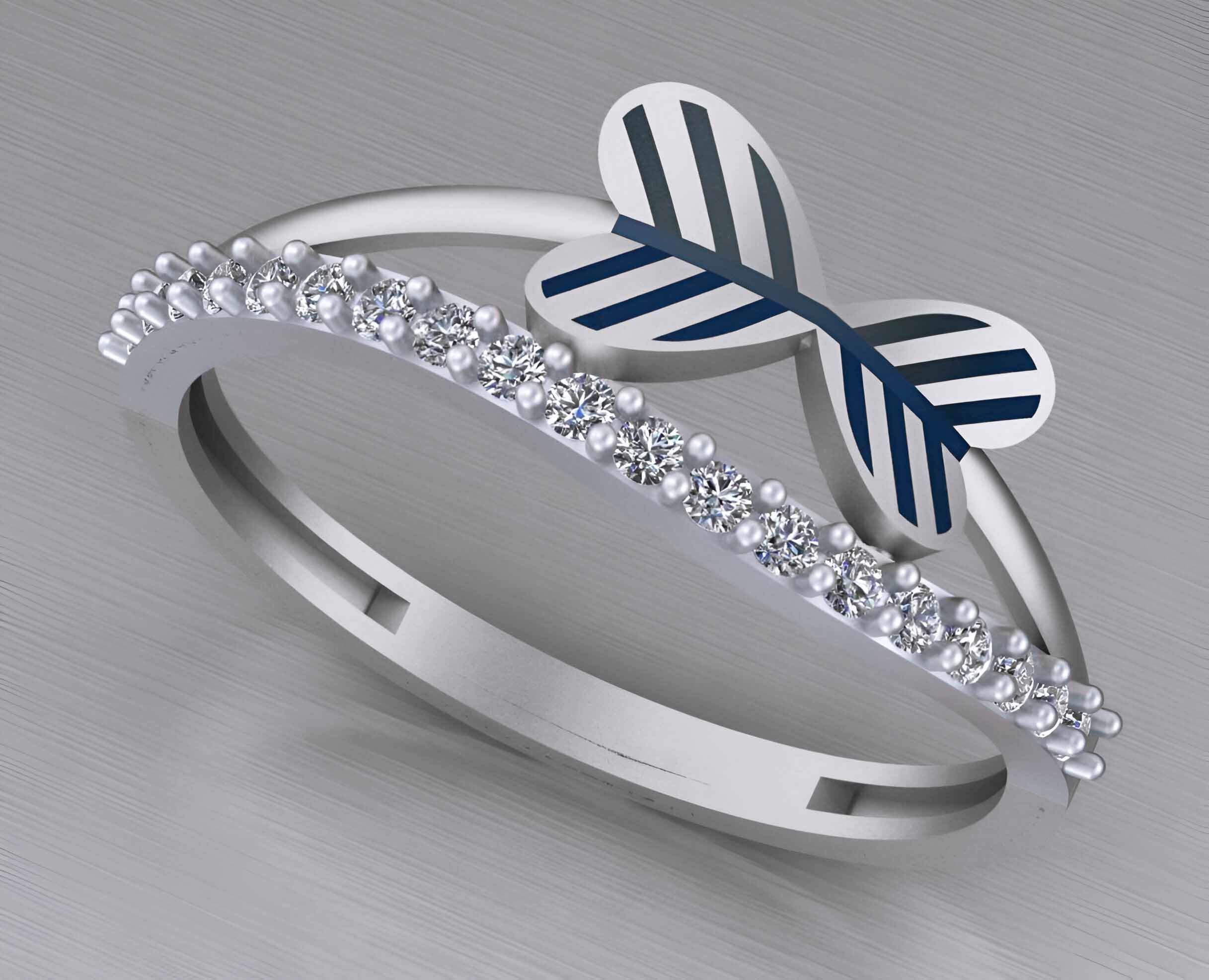 Dual Heart Wire Mesh Light weight italian ring 3dm stl renders 3D print model_3