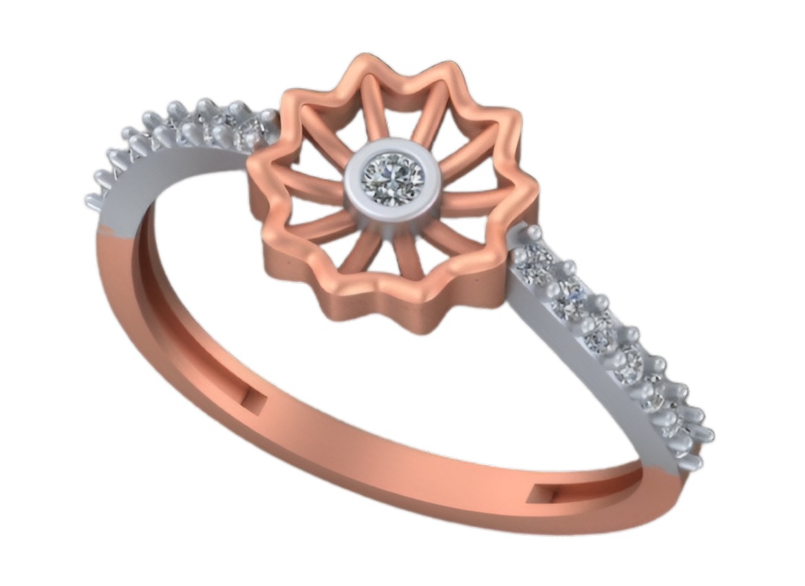 Butterfly Light weight italian diamond ring 3dm stl renders  3D print model_1
