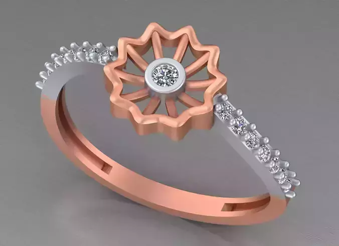 Butterfly Light weight italian diamond ring 3dm stl renders  3D print model