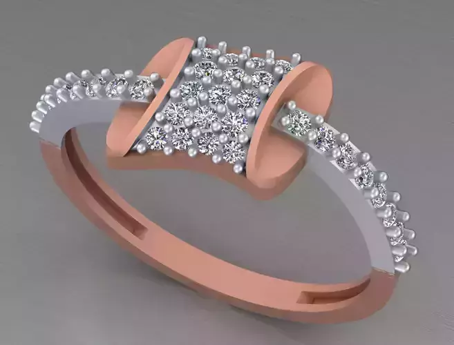 Light weight italian diamond ring 3dm stl renders details
