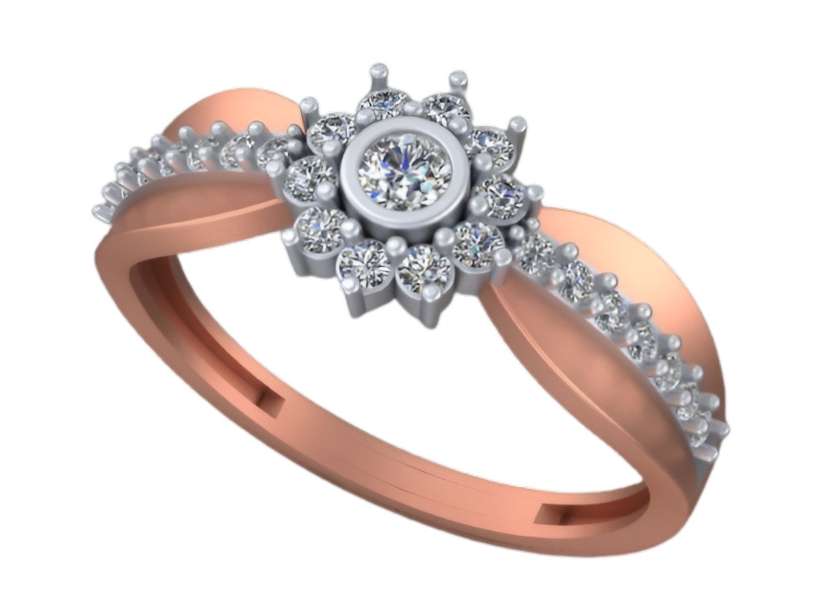 Light weight italian diamond ring 3dm stl renders details 3D print model_7