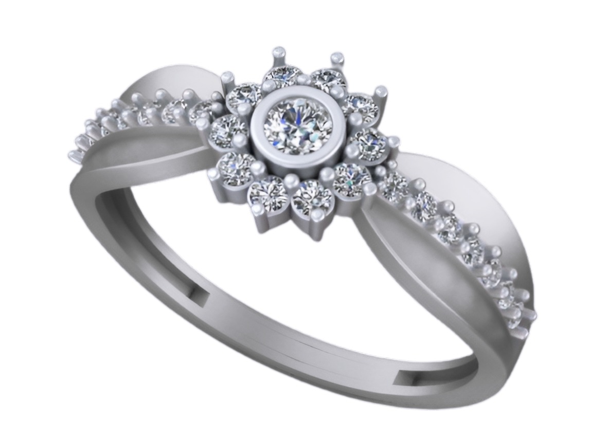 Light weight italian diamond ring 3dm stl renders details 3D print model_5