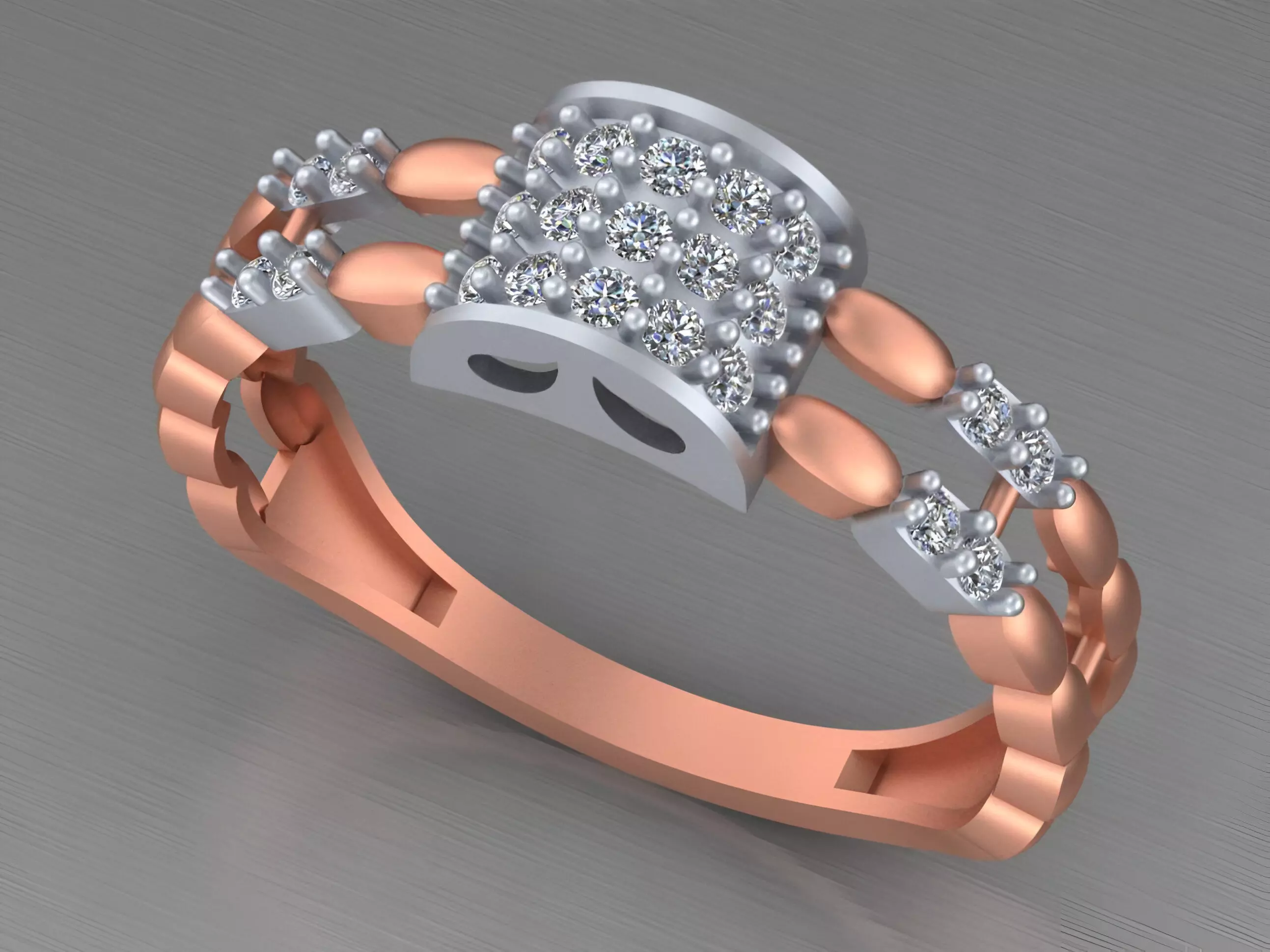 Light weight italian diamond ring 3dm stl renders details 3D print model