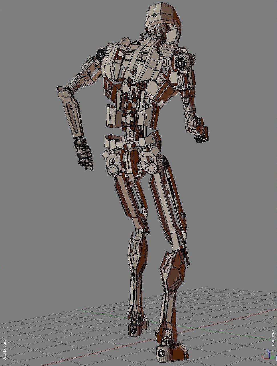 Fully rigged animated red robot 3D model_12