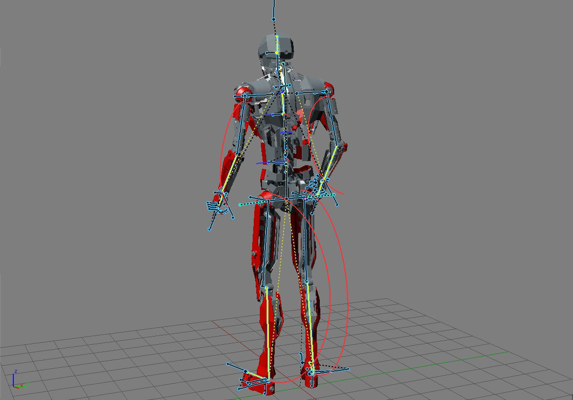 Fully rigged animated red robot 3D model_17