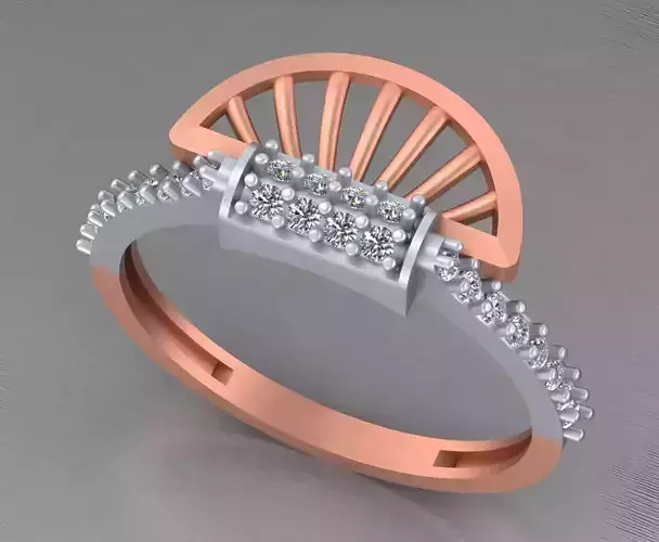 Light weight italian diamond ring 3dm stl renders details