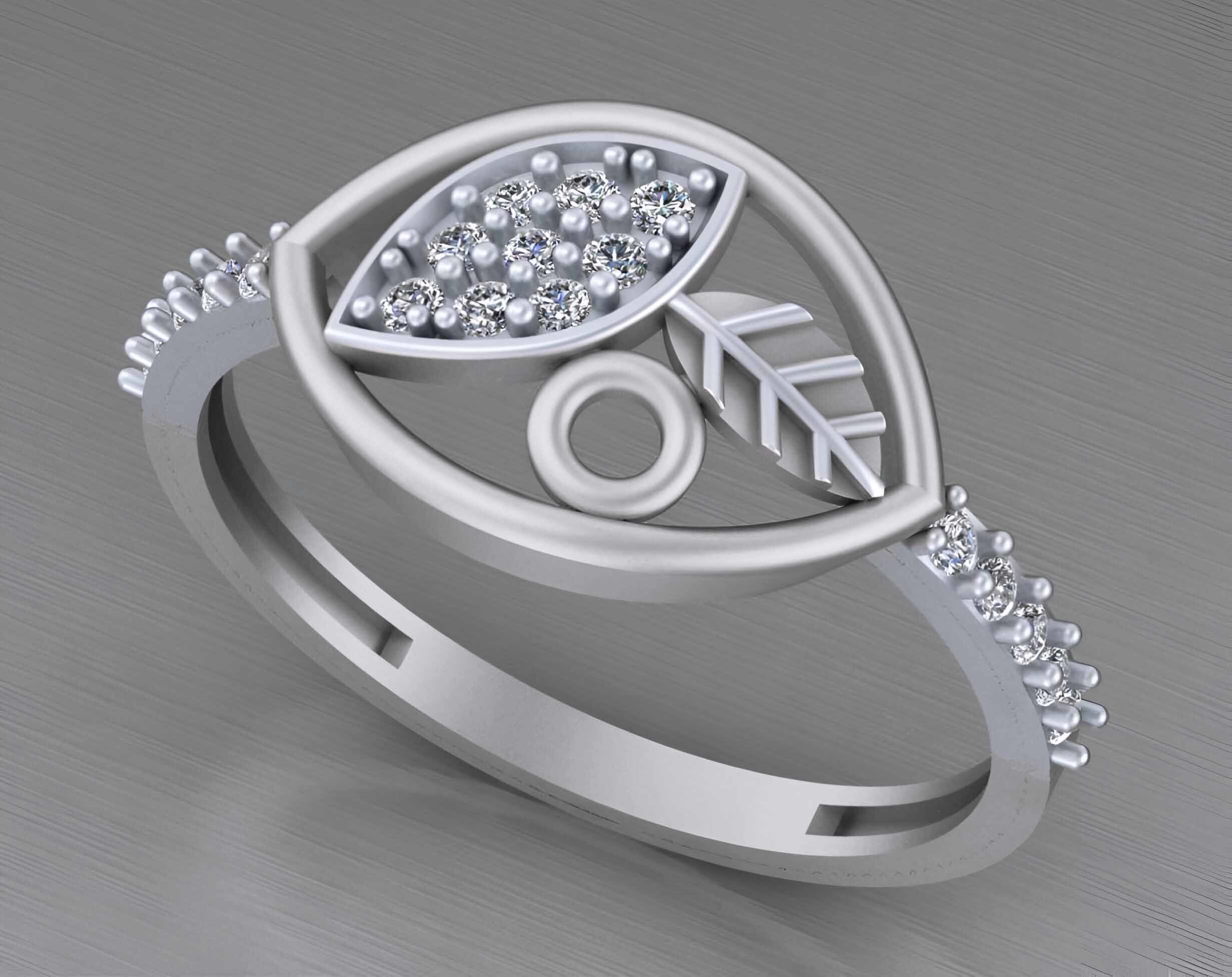 Light weight italian diamond ring 3dm stl renders details 3D print model_3