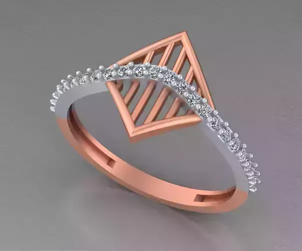 Light weight italian diamond ring 3dm stl renders details