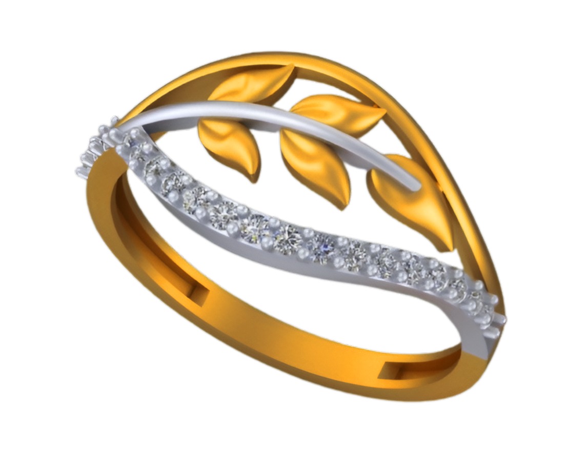 Leaves Wire Mesh Light weight italian ring 3dm stl renders 3D print model_5