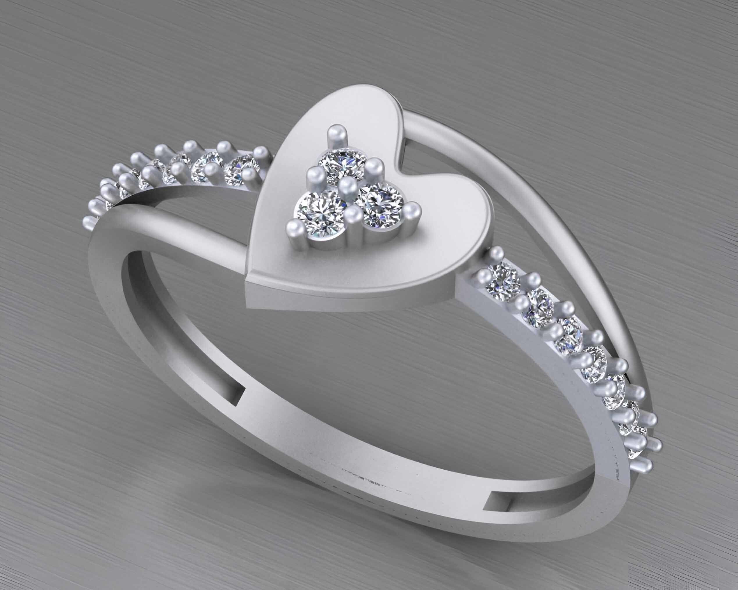 Heart Wire Mesh Light weight italian ring 3dm stl renders  3D print model_3