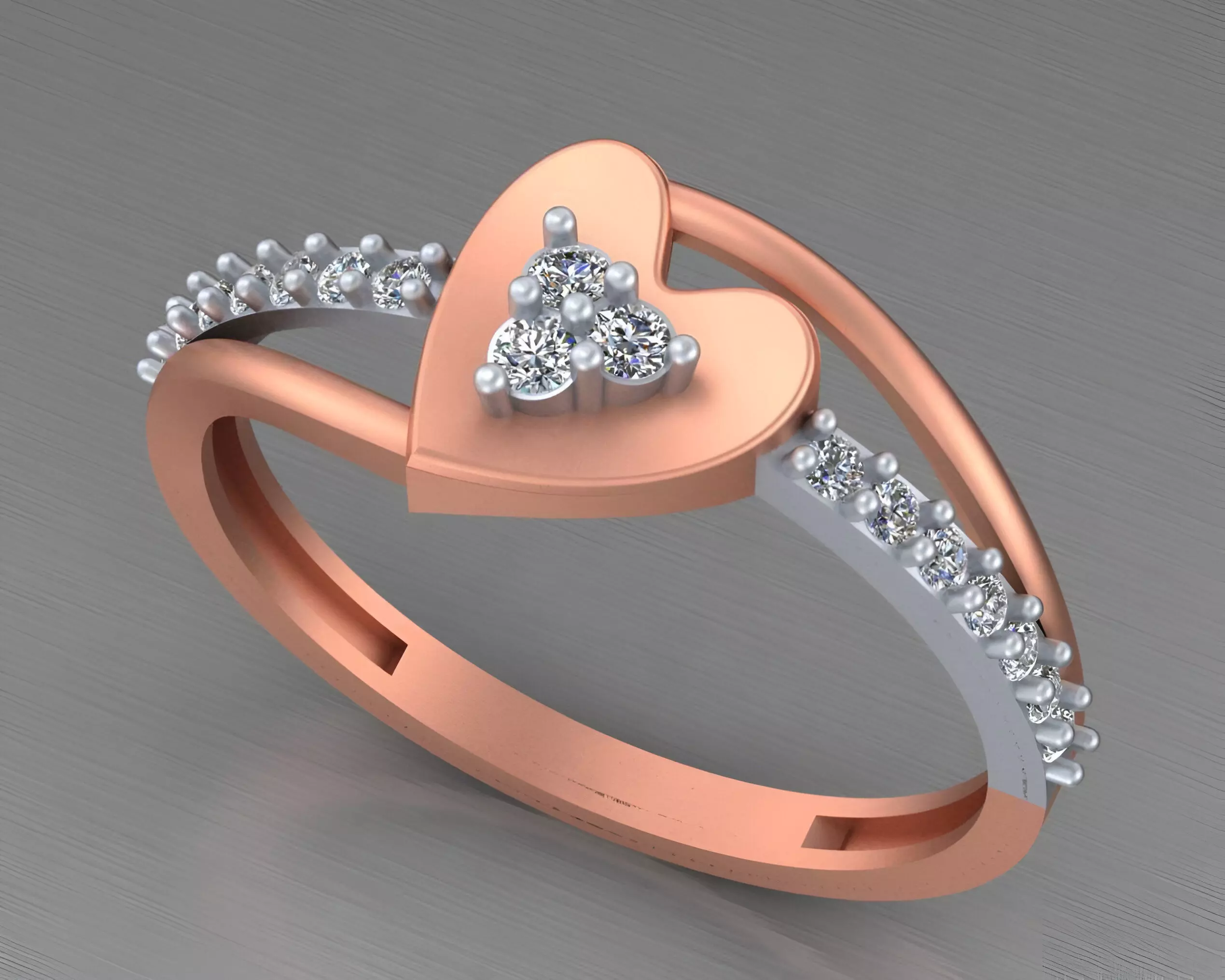 Heart Wire Mesh Light weight italian ring 3dm stl renders  3D print model_0