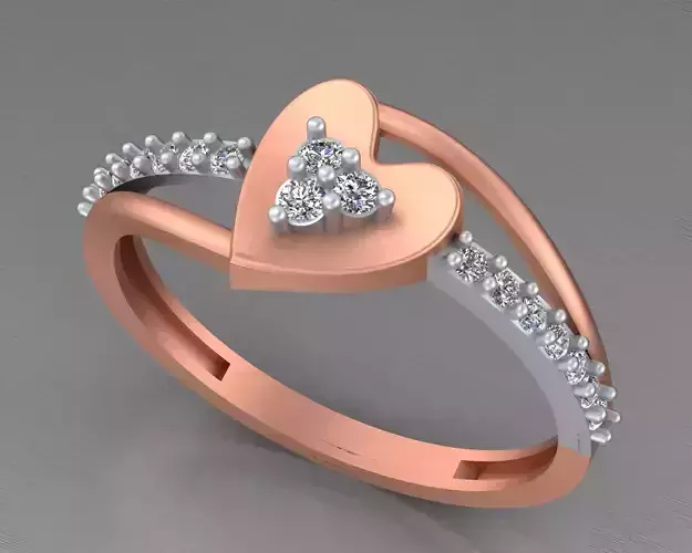 Heart Wire Mesh Light weight italian ring 3dm stl renders  3D print model