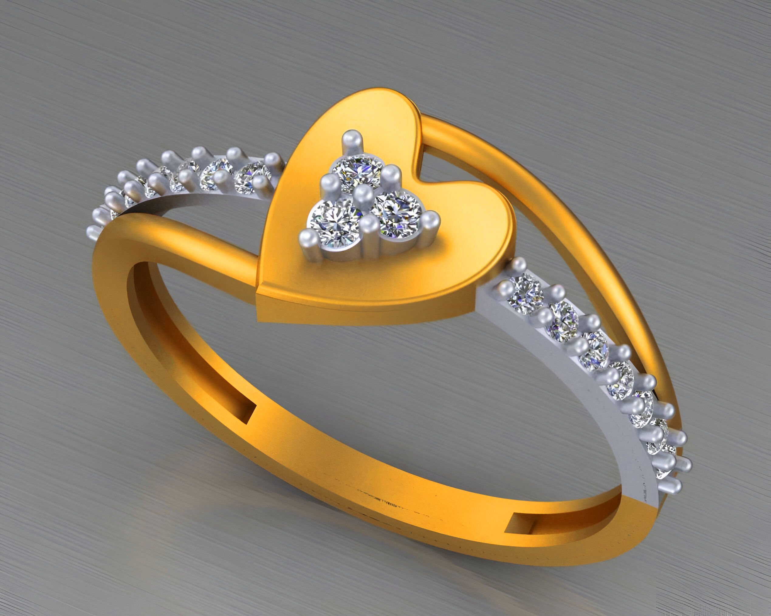 Heart Wire Mesh Light weight italian ring 3dm stl renders  3D print model_2