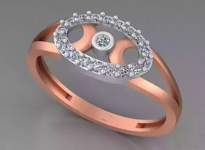 Light weight italian diamond ring 3dm stl renders details
