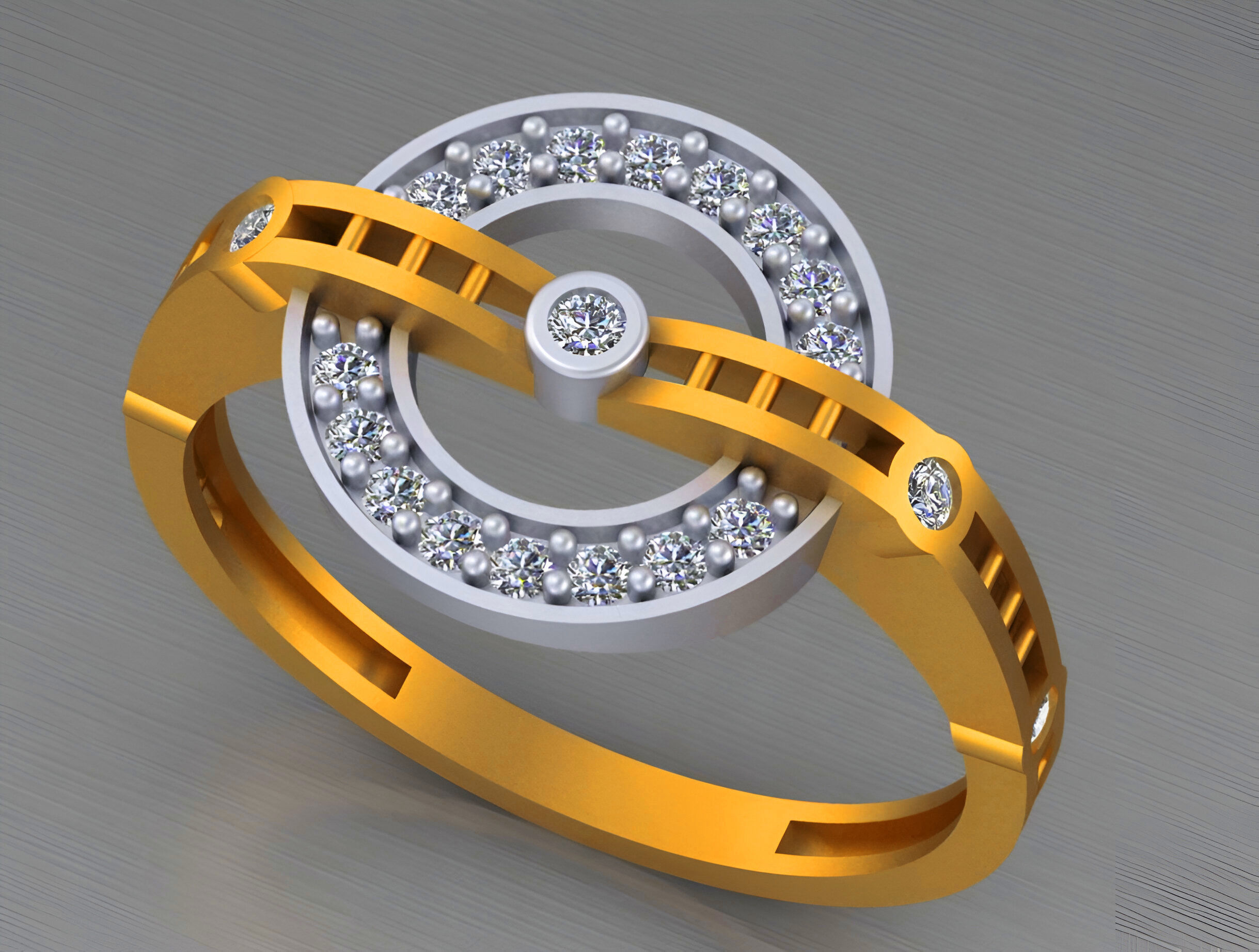 Roulette Wheel Light weight italian diamond ring 3dm stl renders 3D print model_6