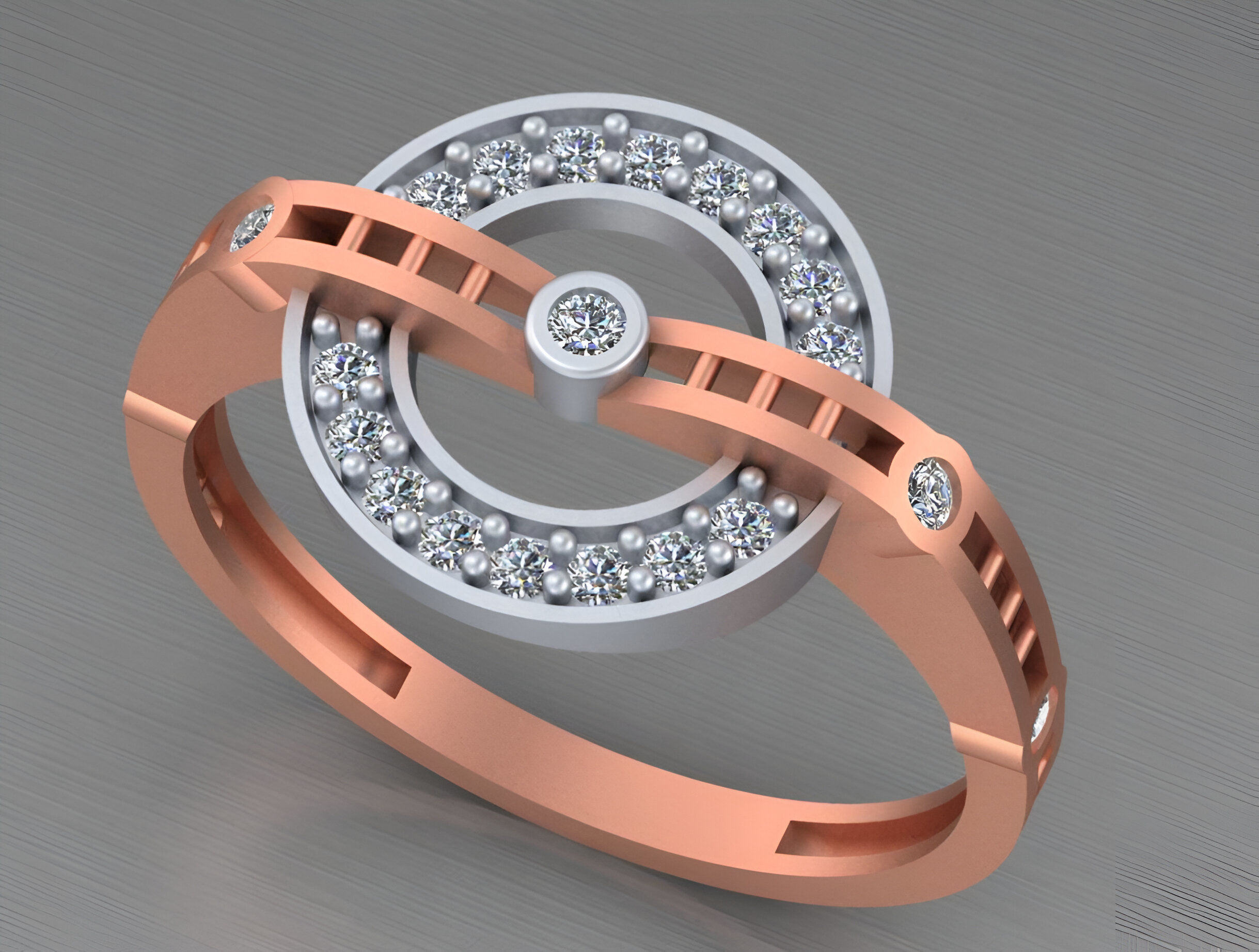 Roulette Wheel Light weight italian diamond ring 3dm stl renders 3D print model_7