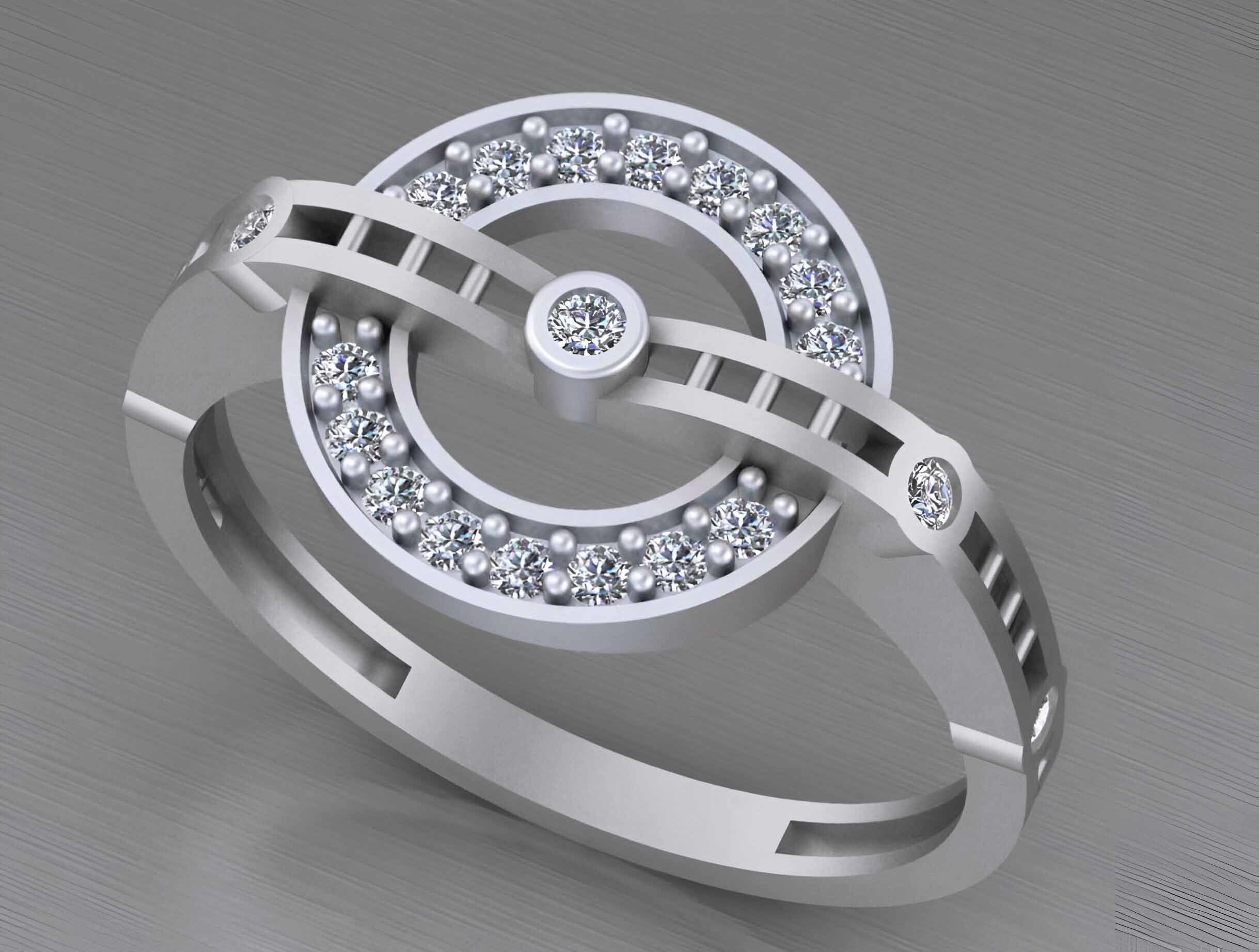 Roulette Wheel Light weight italian diamond ring 3dm stl renders 3D print model_8