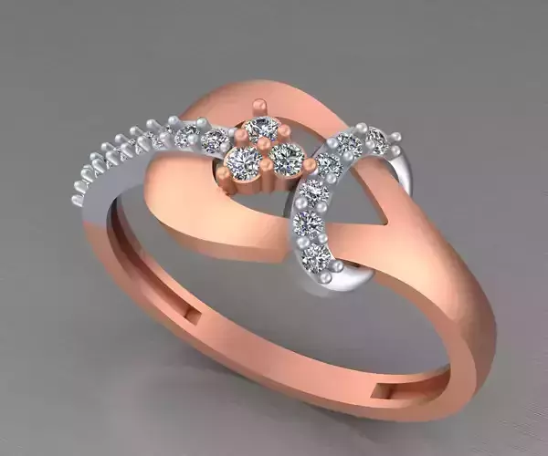 Light weight italian diamond ring 3dm stl renders details