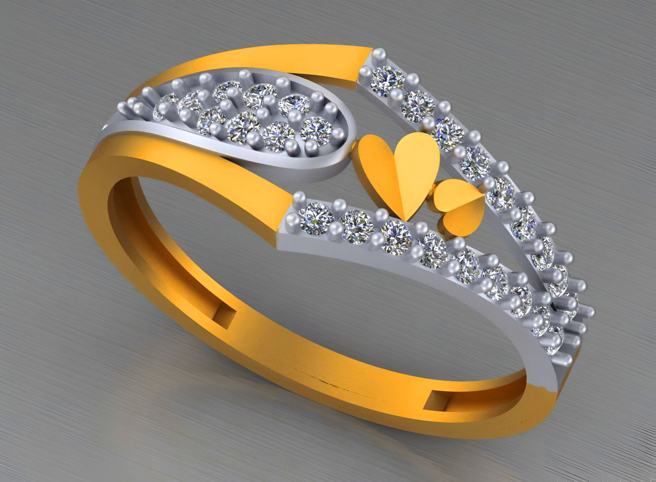 Heart Wire Mesh Light weight italian ring 3dm stl renders 3D print model_4