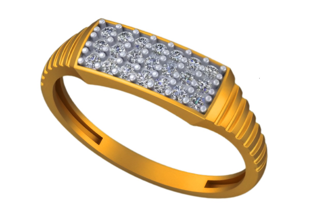Diamond Head Light weight italian ring 3dm stl renders details 3D print model_2