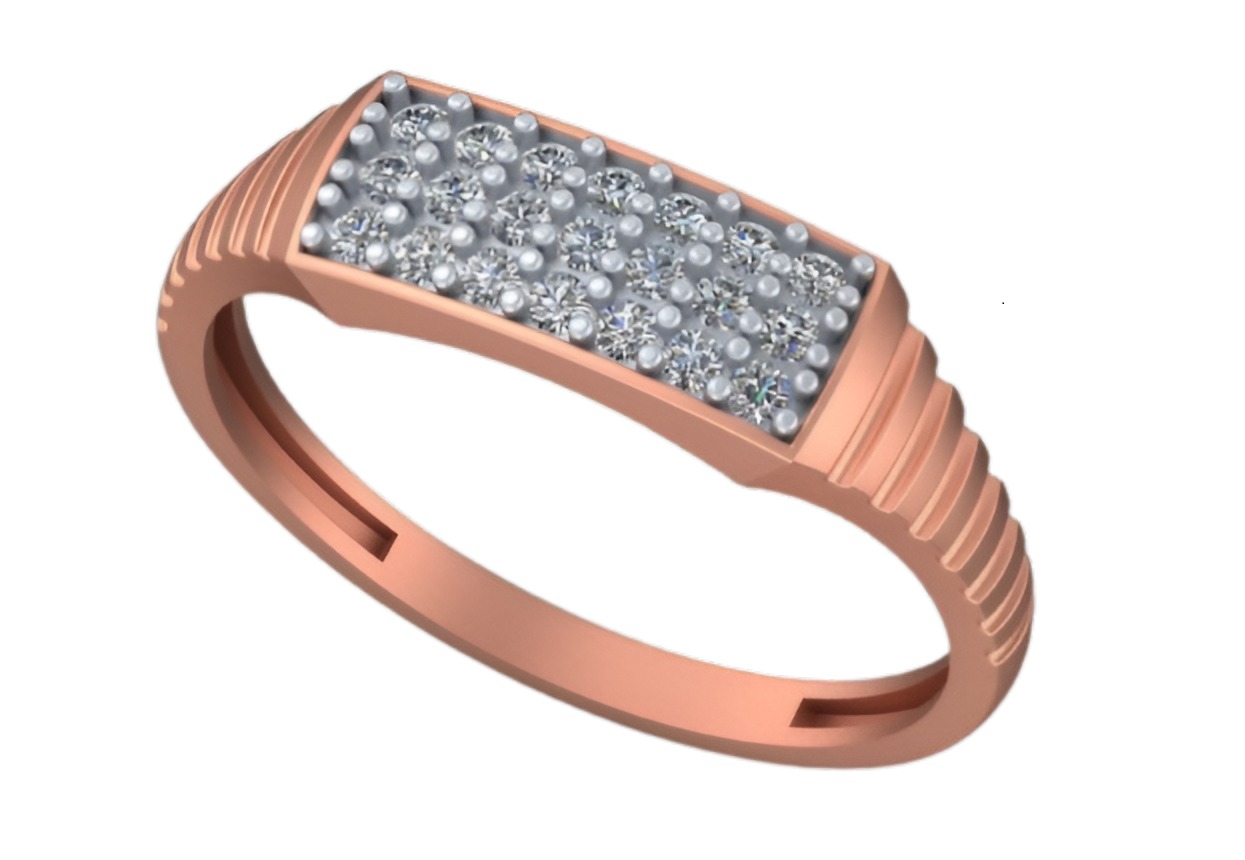 Diamond Head Light weight italian ring 3dm stl renders details 3D print model_4