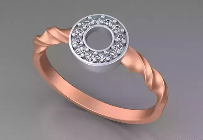 Twisted Wire Light weight italian ring 3dm stl renders details 3D print model