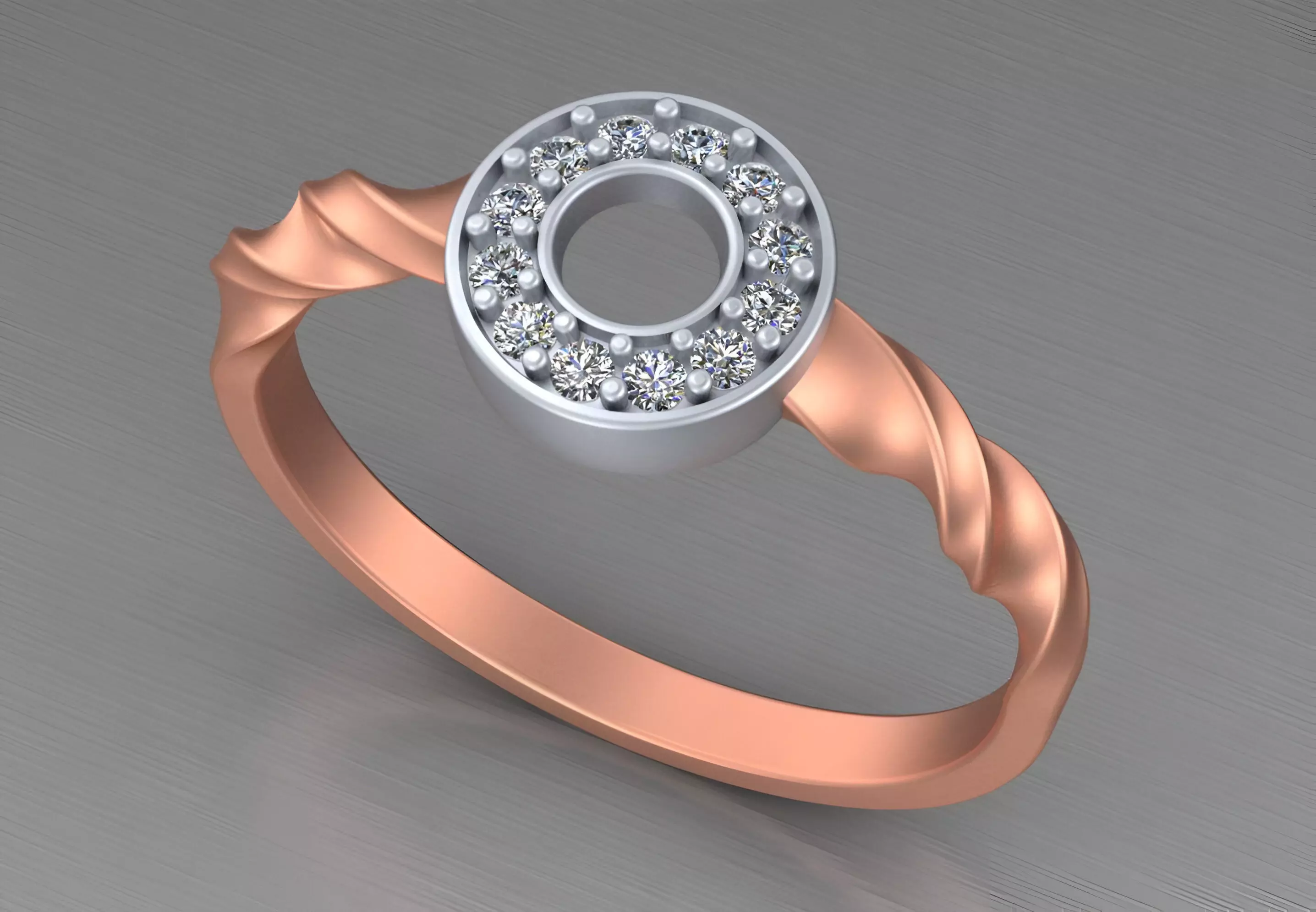 Twisted Wire Light weight italian ring 3dm stl renders details 3D print model_0