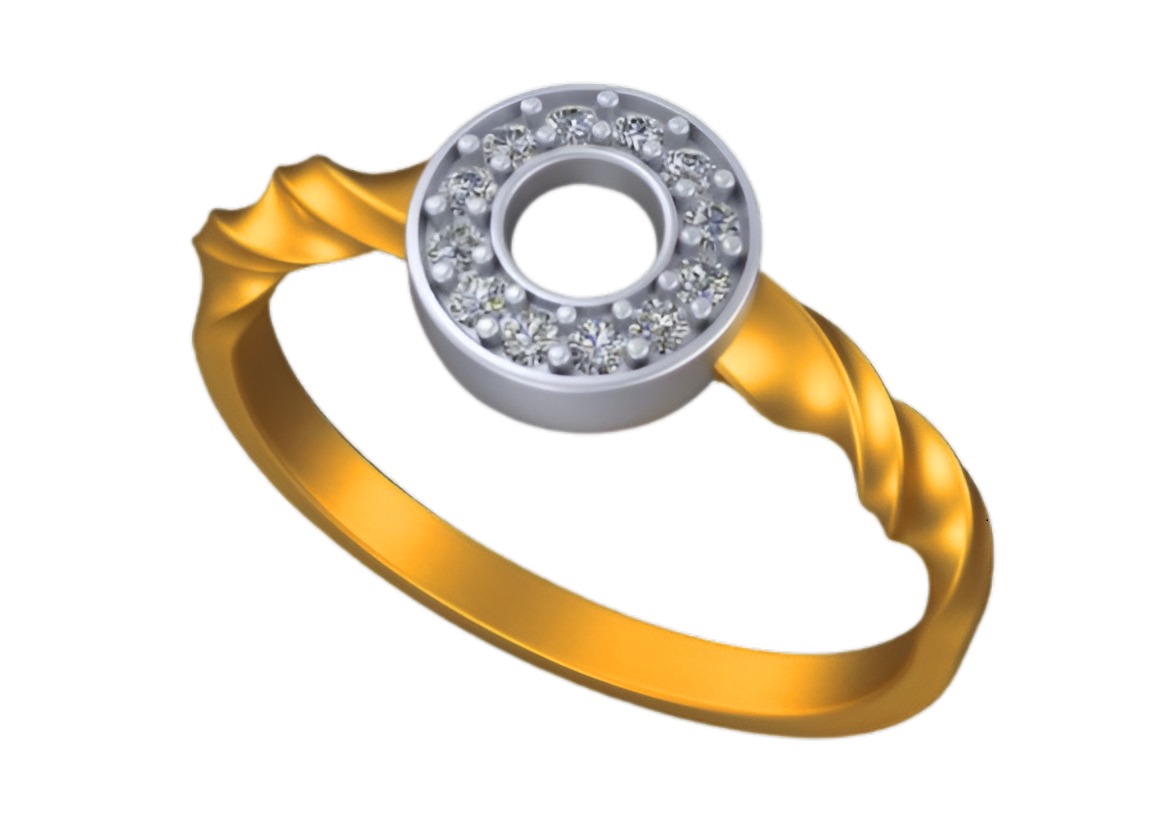 Twisted Wire Light weight italian ring 3dm stl renders details 3D print model_7