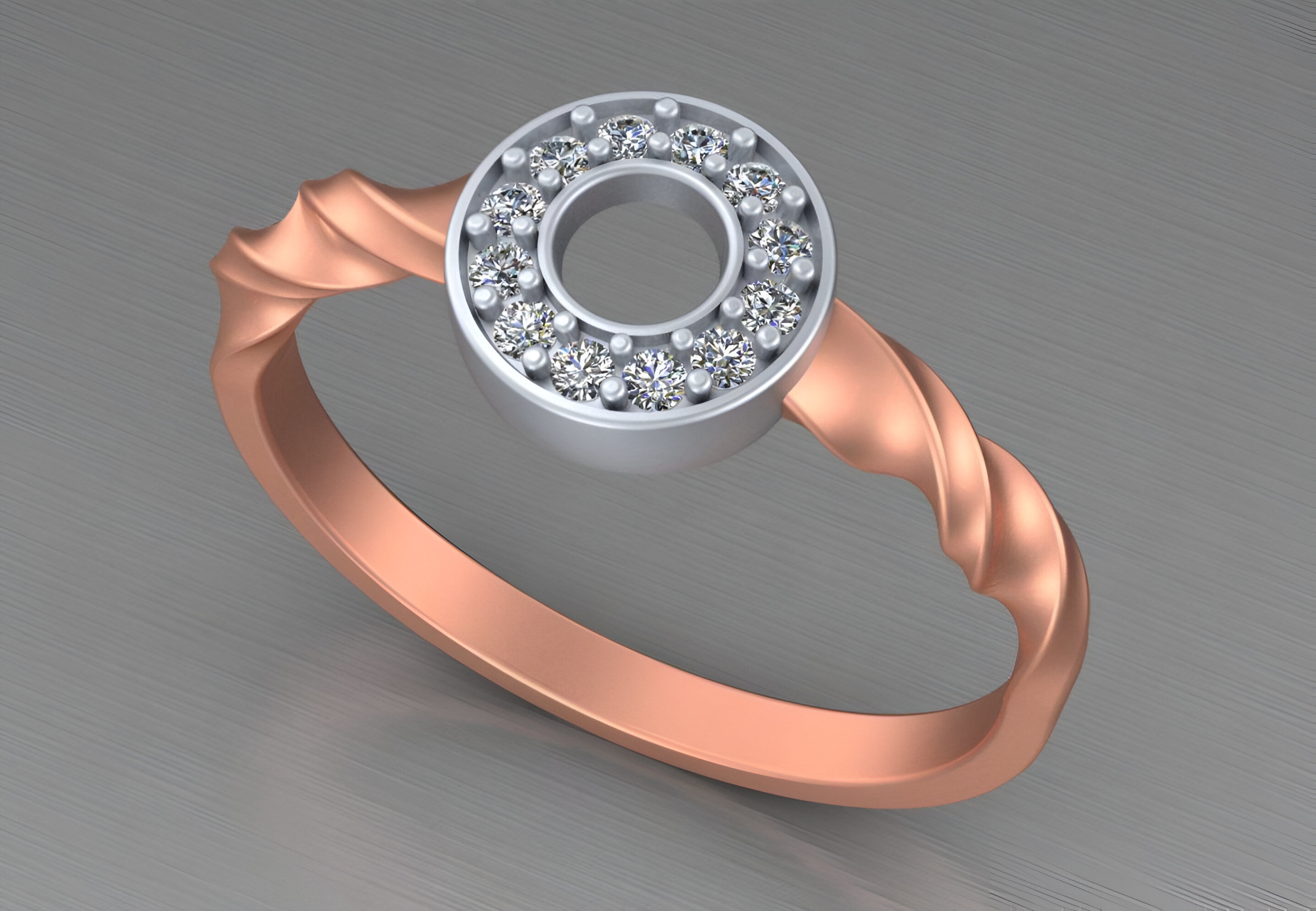 Twisted Wire Light weight italian ring 3dm stl renders details 3D print model_4