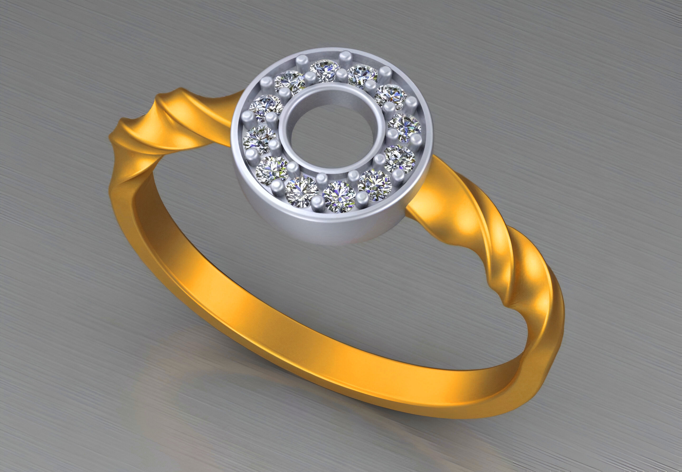 Twisted Wire Light weight italian ring 3dm stl renders details 3D print model_3