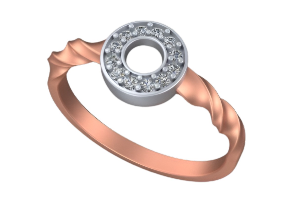 Twisted Wire Light weight italian ring 3dm stl renders details 3D print model_1