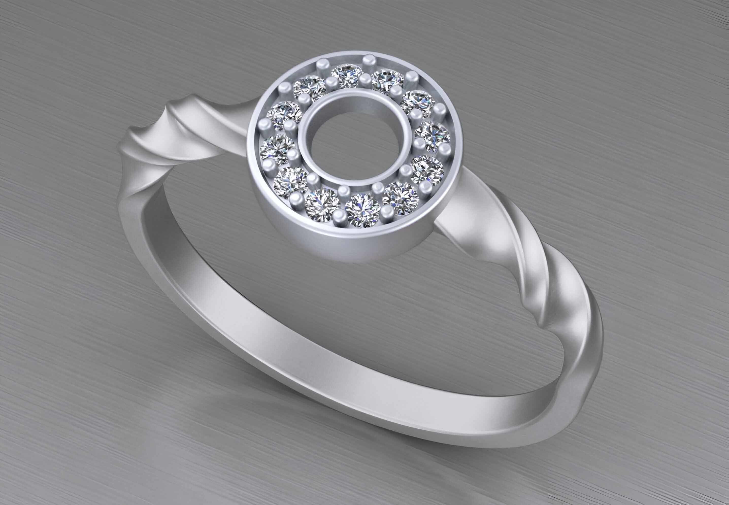 Twisted Wire Light weight italian ring 3dm stl renders details 3D print model_2