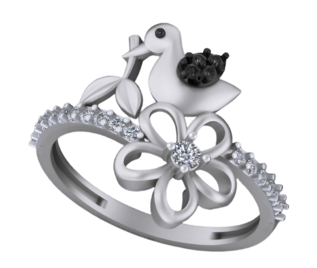 Butterfly Flower Light weight italian ring 3dm stl renders 3D print model_4