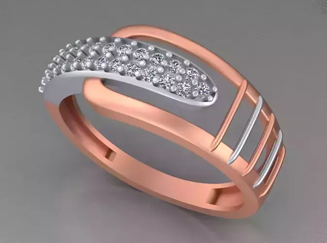 Light weight italian diamond ring 3dm stl renders details