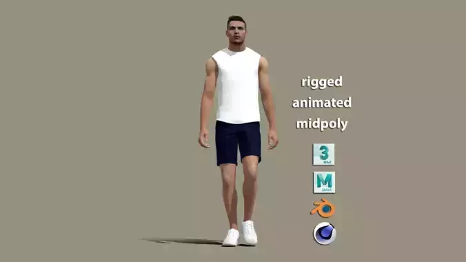 Cristiano Ronaldo casual walking 3D model