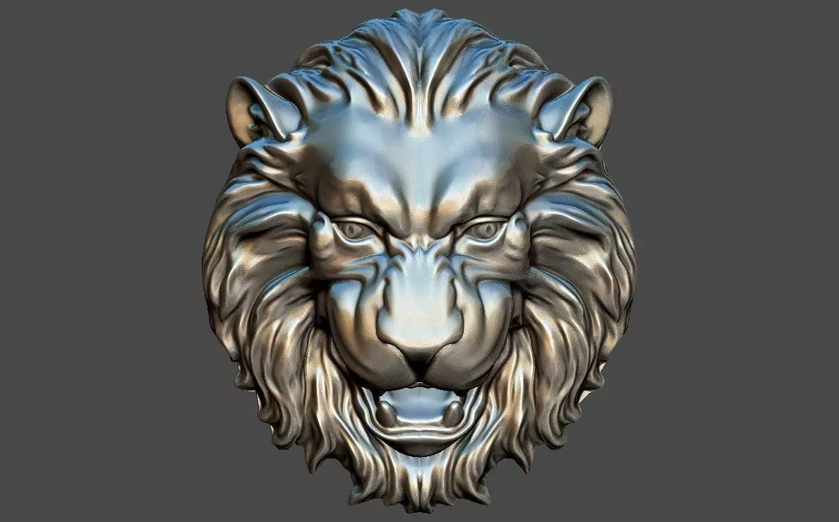 LION HEAD BAS-RELIEF MODEL FOR CNC 3D print model_0
