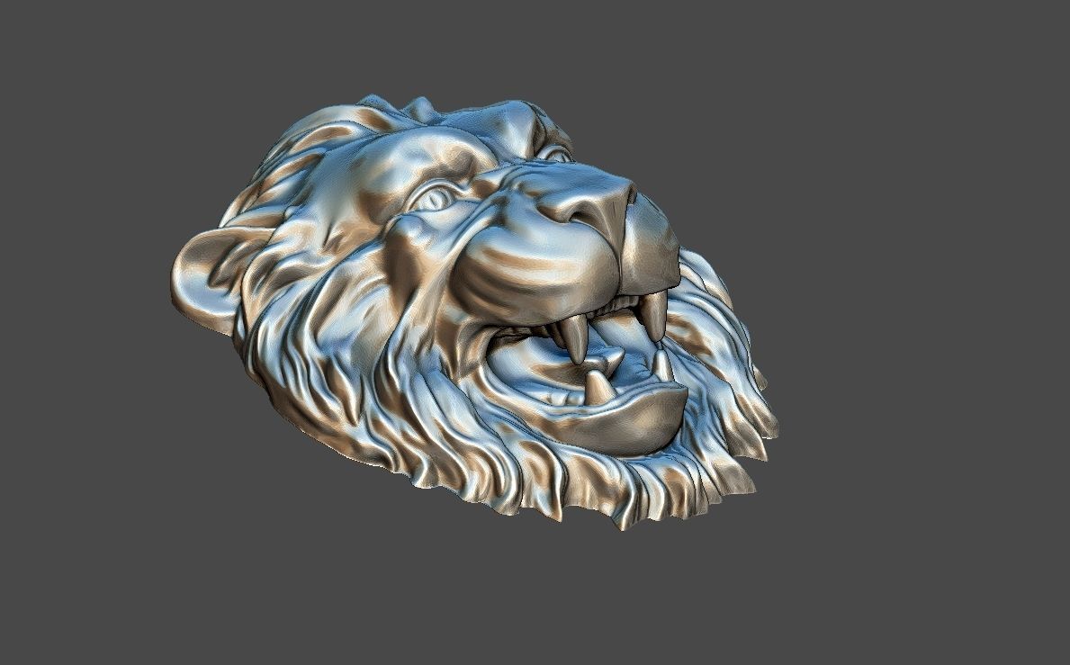 LION HEAD BAS-RELIEF MODEL FOR CNC 3D print model_2