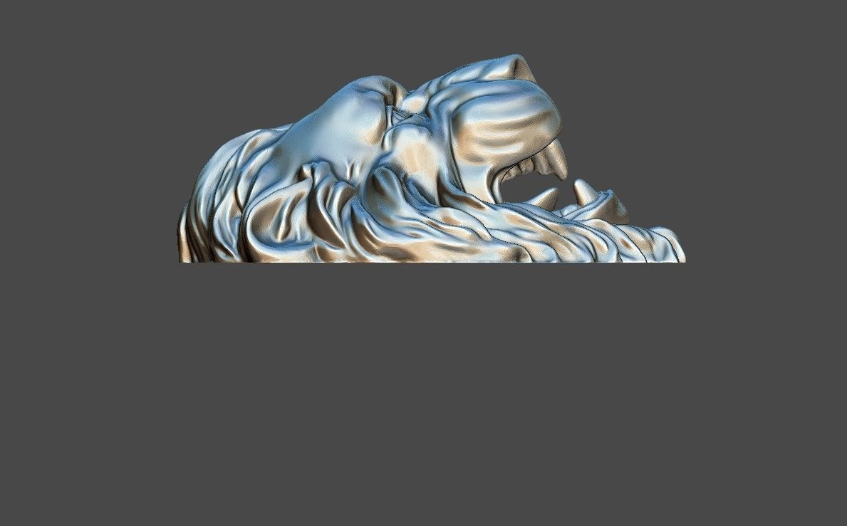 LION HEAD BAS-RELIEF MODEL FOR CNC 3D print model_4