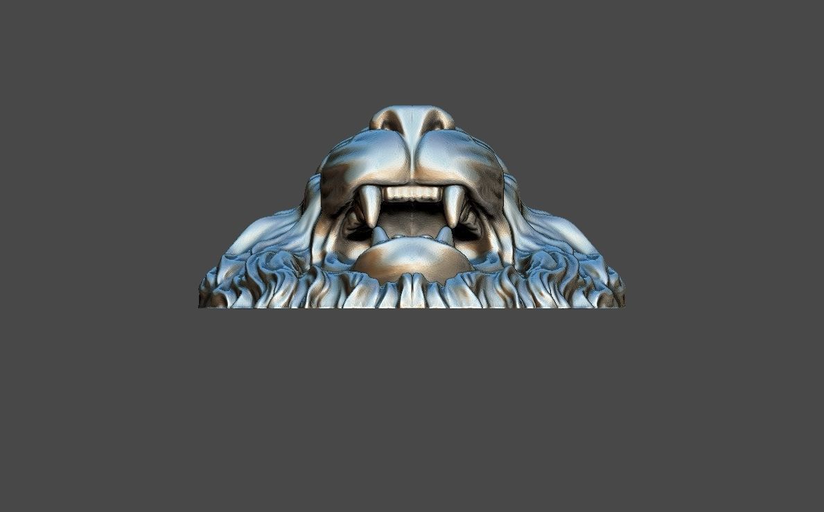LION HEAD BAS-RELIEF MODEL FOR CNC 3D print model_3