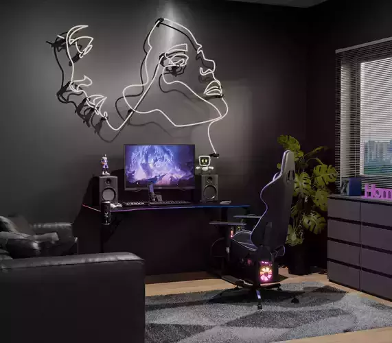 Modern gaming room