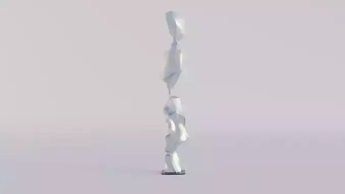 Metal sculpture decoration design Low-poly 3D model